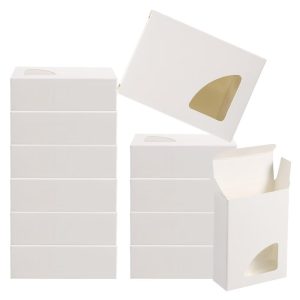 Paper Sturdy Soap Box with Triangle Pattern Clear Window 30 Pcs