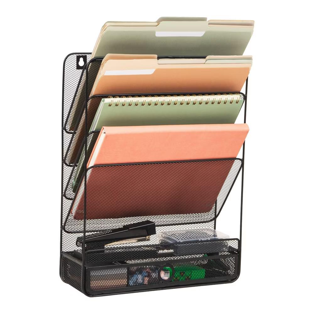Wall Mount Metal File Organizers Black - Image 2