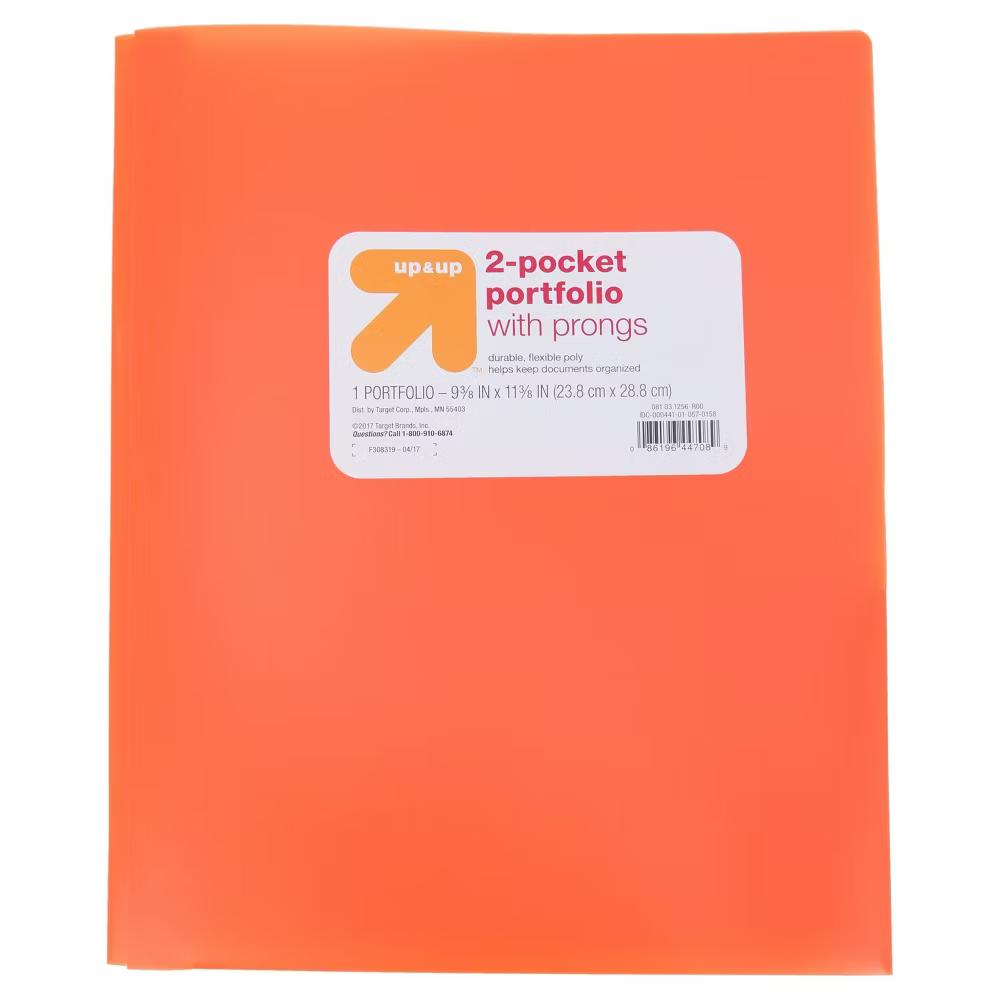 2 Pocket Plastic Folder with Prongs - Image 32