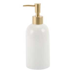 Simple Cylindrical Soap Pump Dispenser for Bathroom 320ml White 1 Pc