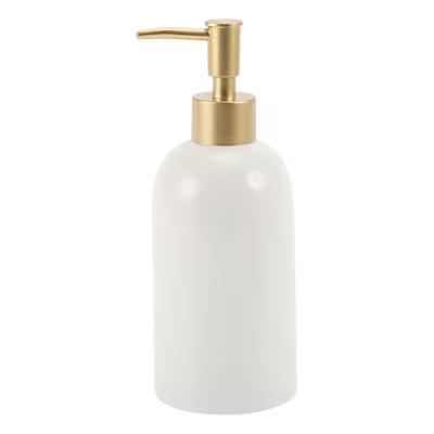 Simple Cylindrical Soap Pump Dispenser for Bathroom 320ml White 1 Pc