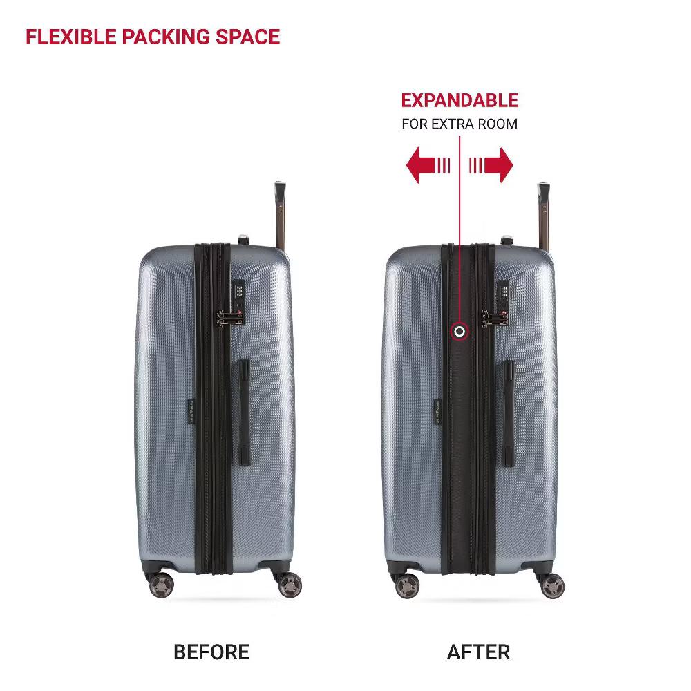 Energie Hardside Large Checked Spinner Wheels Suitcase - Image 14