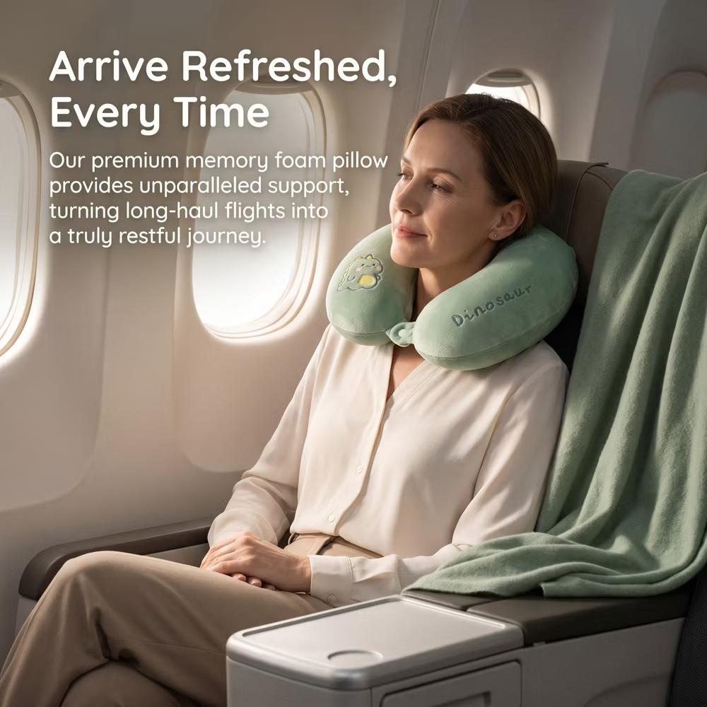 Cut Animal Pattern Memory Foam U-Shape Travel Lightweight Travel Neck Pillows 13x11in 1 Pc - Image 10