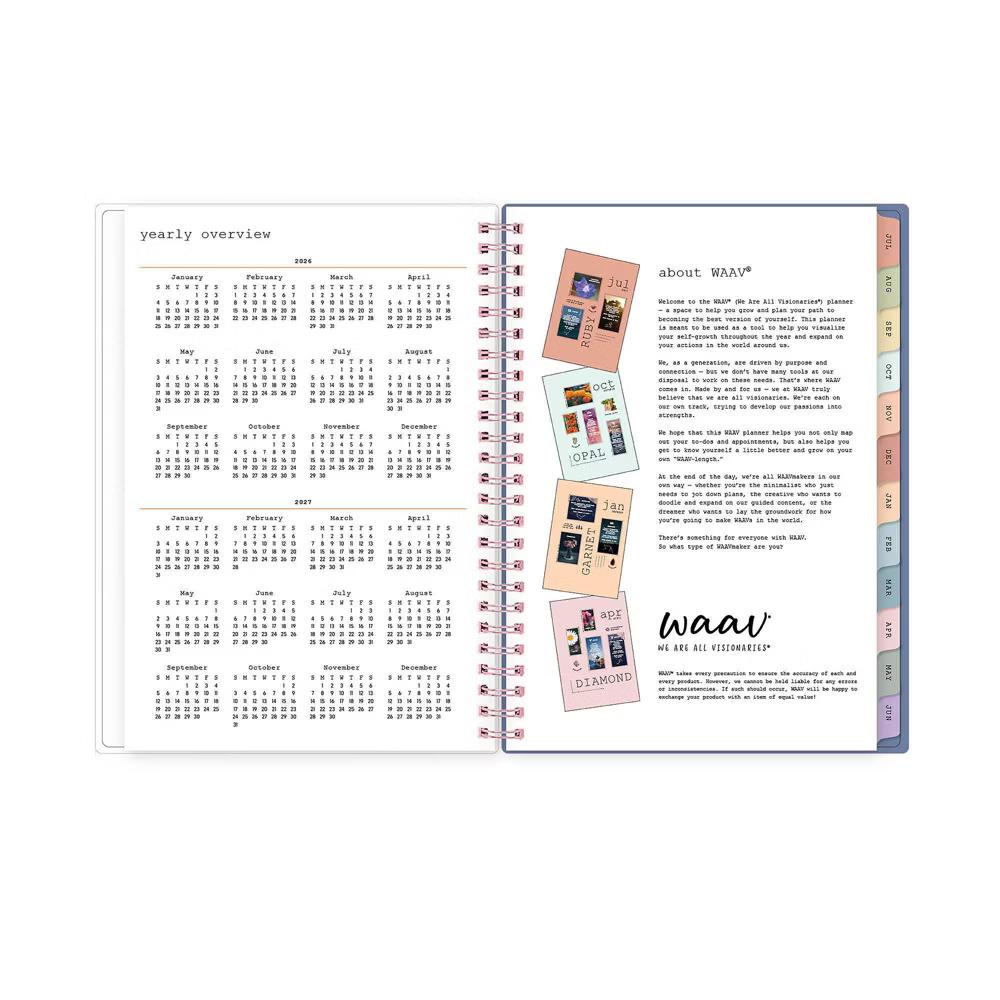 WAAV 5.875"x8.625" 2026-2027 Weekly/Monthly Planner Notes Carrie Blue Frosted Wirebound - Image 14