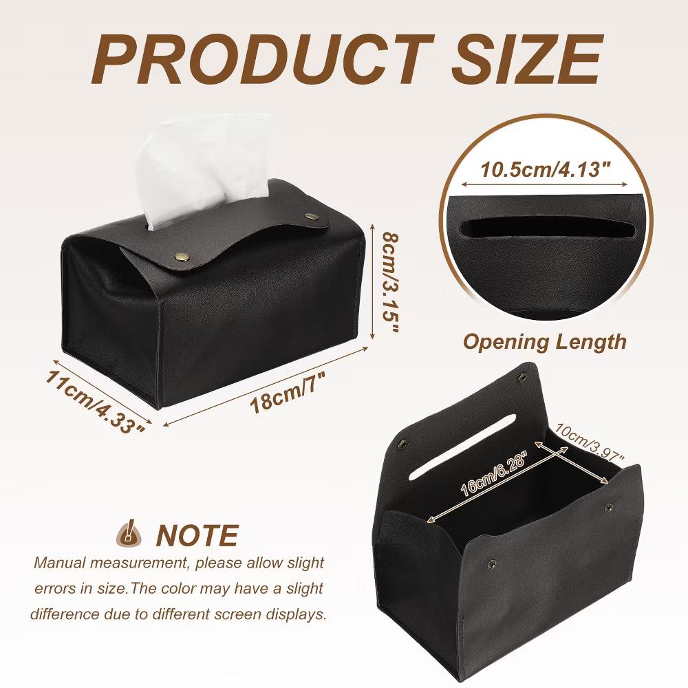PU Leather Home Car Office Decorative Tissue Box Holder - Image 7