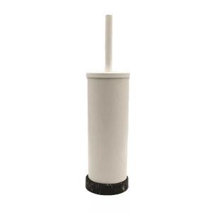 Cameo Toilet Bowl Cleaning Brush and Holder with Lid, Marble Base, 304 Stainless-Steel, Fingerprint-Proof, Rust Resistant, Heavy-Weight Base