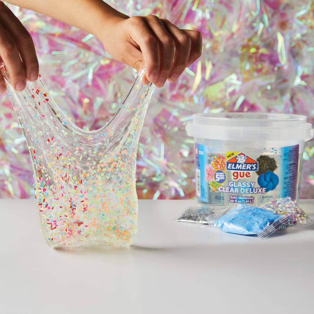 Gue 3lb Glassy Clear Deluxe Premade Slime Kit with Mix-Ins: Sensory Development, Storage Container, Ages 3 - Image 3
