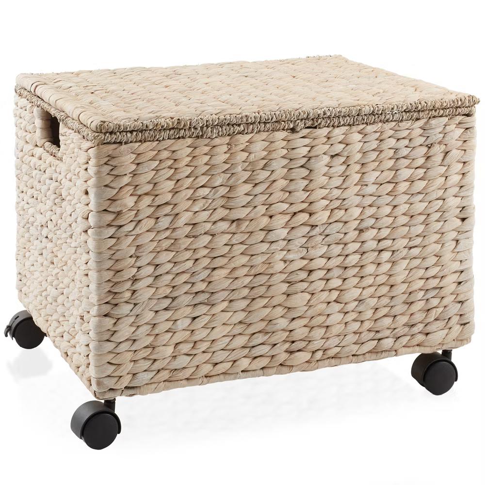 Casafield Rolling Filing Cabinet - Water Hyacinth Hanging File Folder Organizer on Wheels, Home Office Storage - Image 27