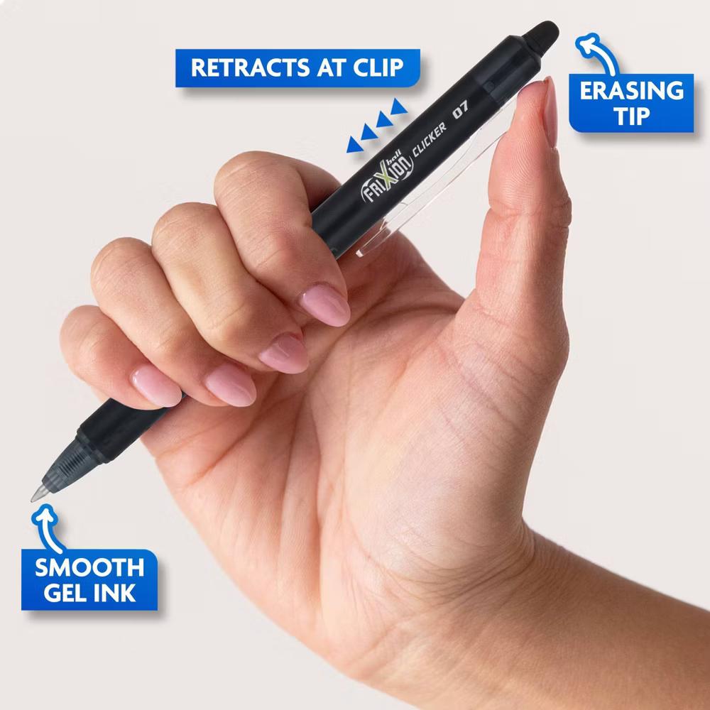 8pk FriXion Clicker Erasable Gel Pens Fine Point 0.7mm Black Ink - Image 7