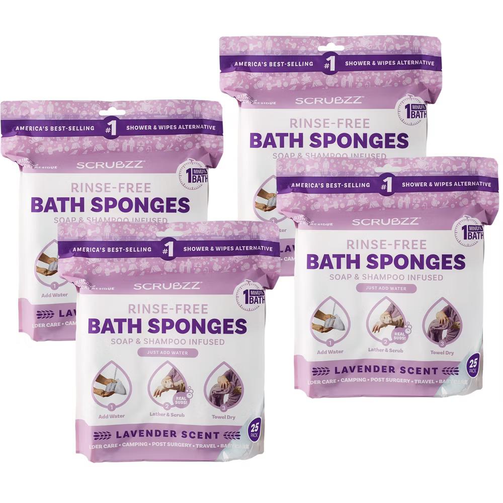 Scrubzz No Rinse Bath Wipes for Adults Bathing, Adult Rinse Free Bath Sponges - Disposable - Image 9