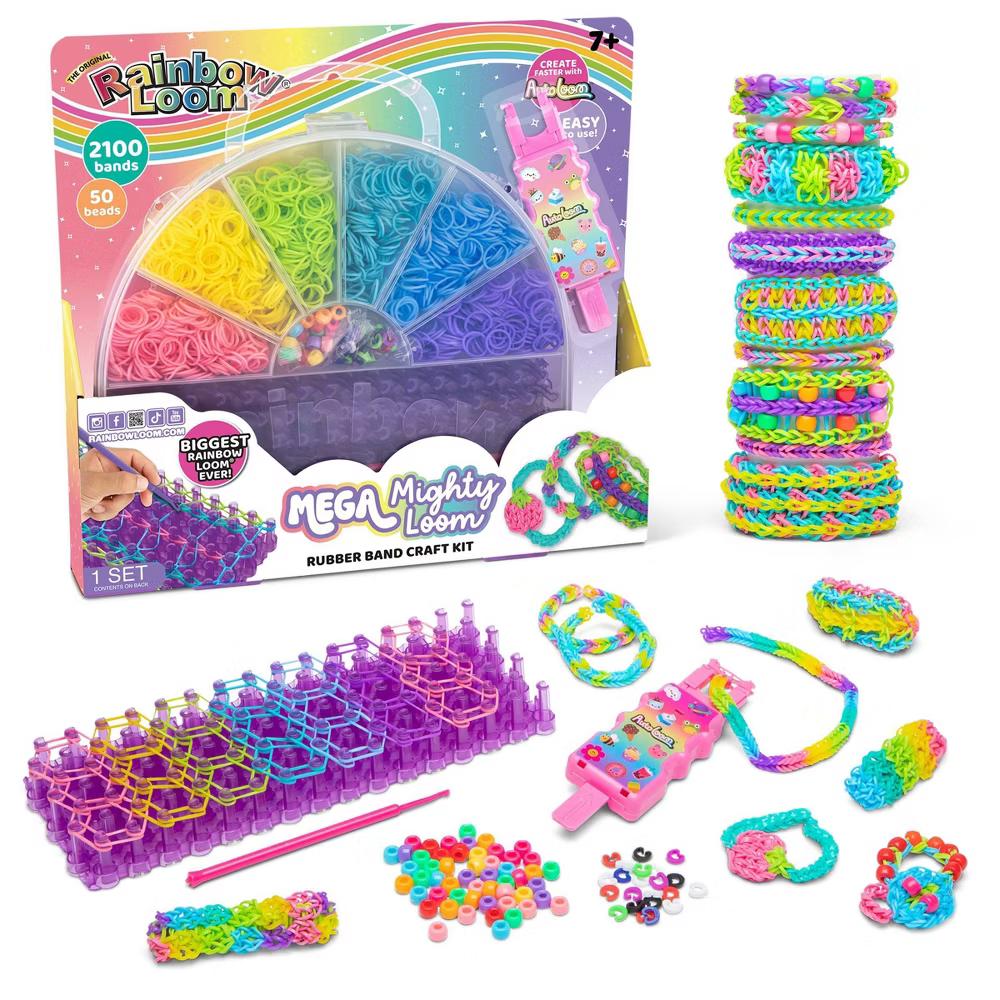 Rainbow Loom Mega Mighty Case Jewelry Kit: Craft Activity Set with Beads, Rubber Bands & Looms - Image 4