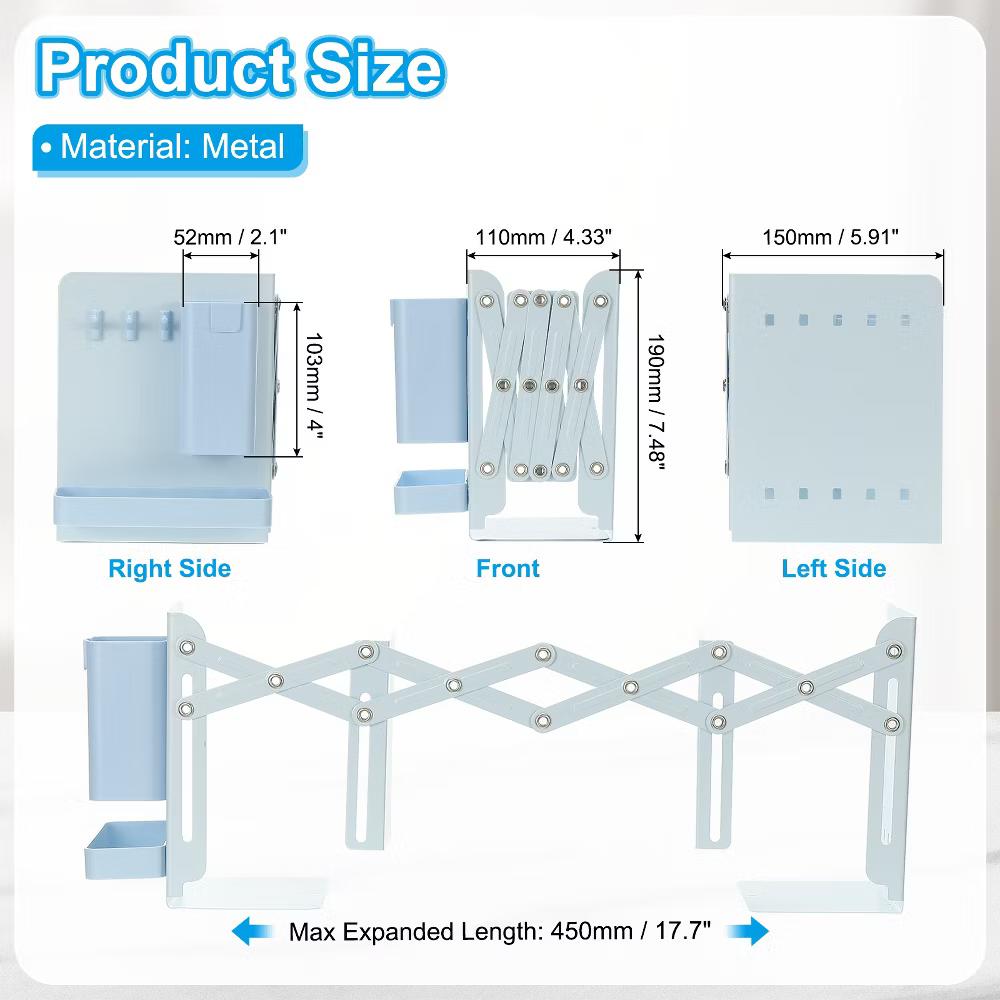 Adjustable Book Ends Heavy Duty Metal Adjustable Bookends Book Holders Organizer - Image 5