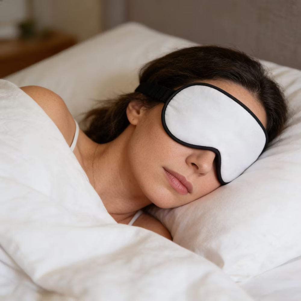Silk Sleep Mask Soft Eye Mask Adjustable Strap Light Blocking Sleeping Eye Cover for Travel Nap Night Sleep - Image 6