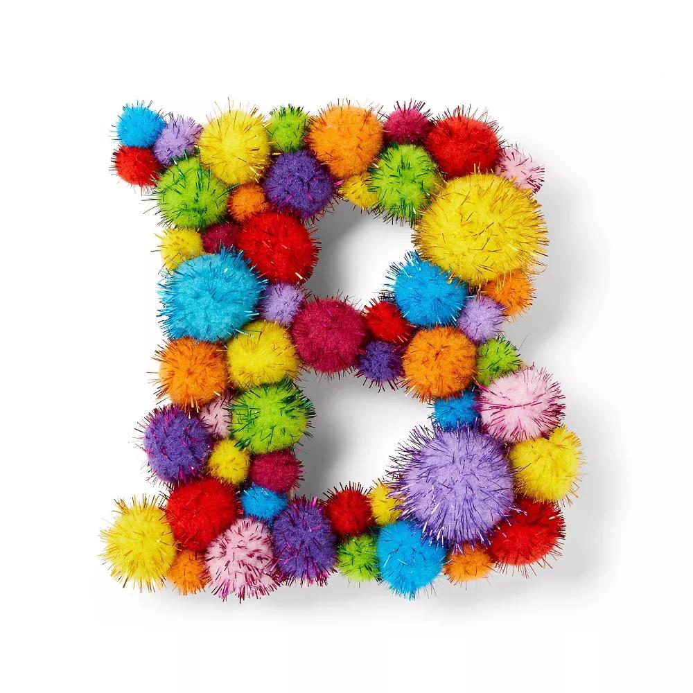 100ct Sparkle Pom-Poms - Multicolor Craft Embellishments, PET & Polypropylene, Ages 6- 100 Pieces - Image 2