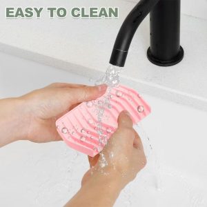 Soap Dish with Drainage, Silicone Self Draining Soap Bar Holder 2 Pcs
