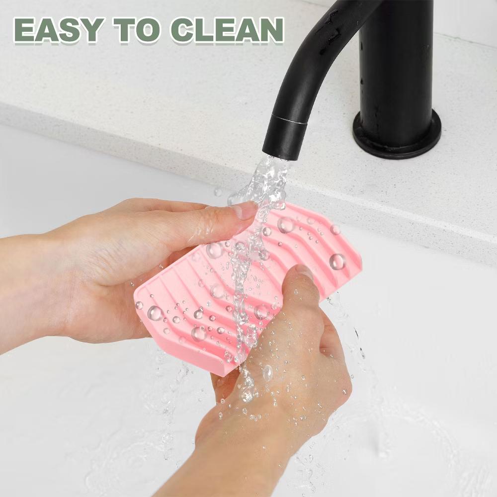 Soap Dish with Drainage, Silicone Self Draining Soap Bar Holder 2 Pcs