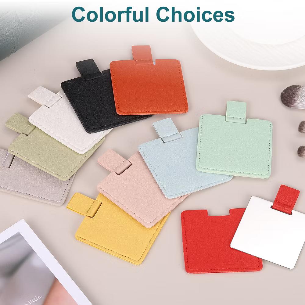 Stainless Steel Women Travel Makeup Mini Folding Mirror 2 Pcs - Image 2