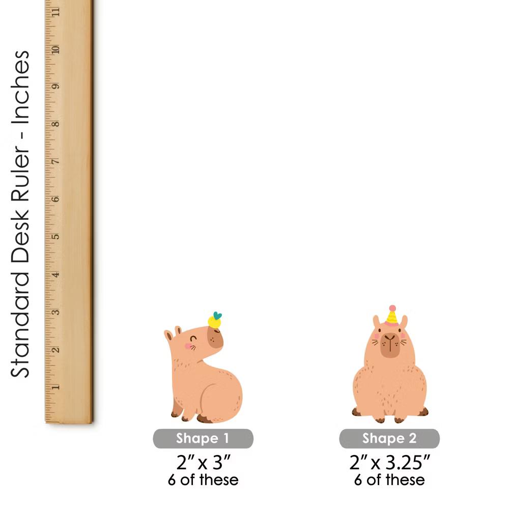 Capy Birthday - Dessert Cupcake Toppers - Capybara Party Clear Treat Picks - Set of 24 - Image 6