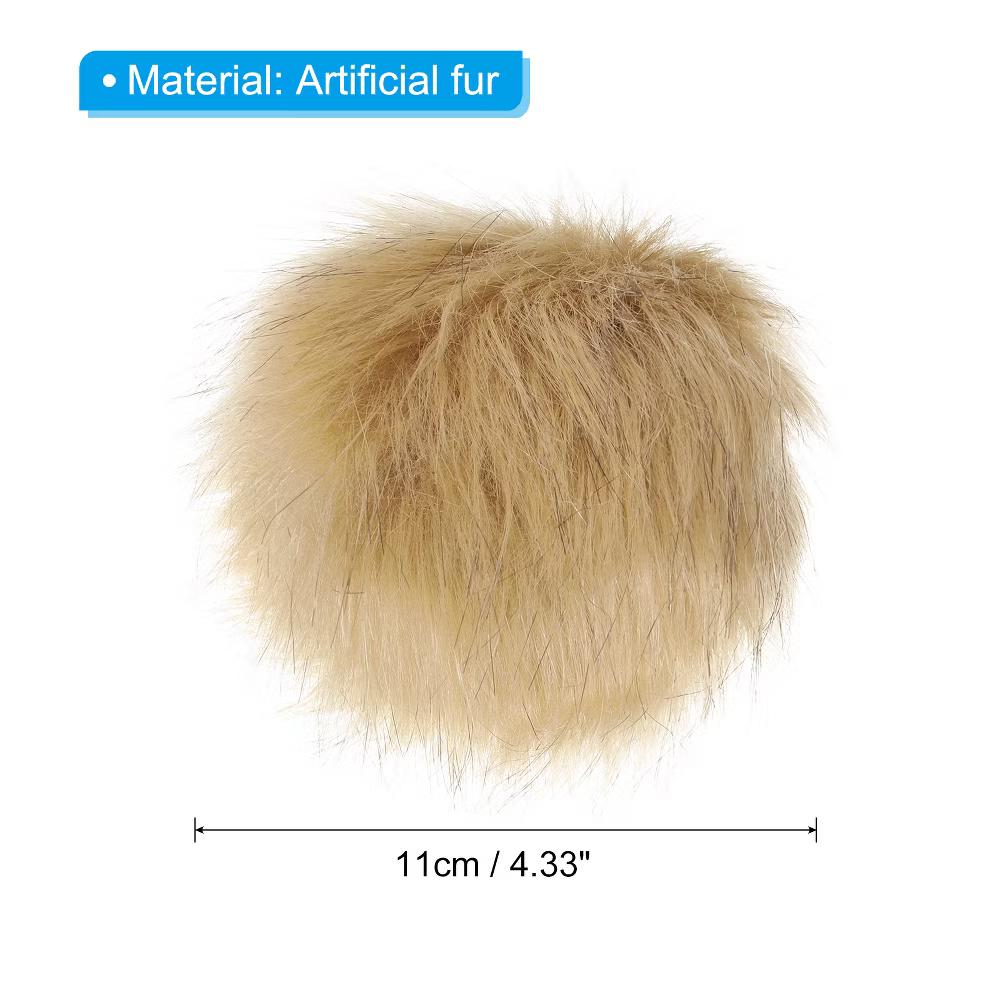 Fluffy Soft Elastic Faux Fur Pom Poms for Hats DIY Scarves 6 Pcs - Image 6