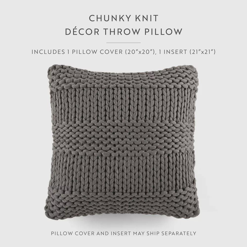 Cozy Chunky Knit Throw Pillow Cover And Pillow Insert - Image 13