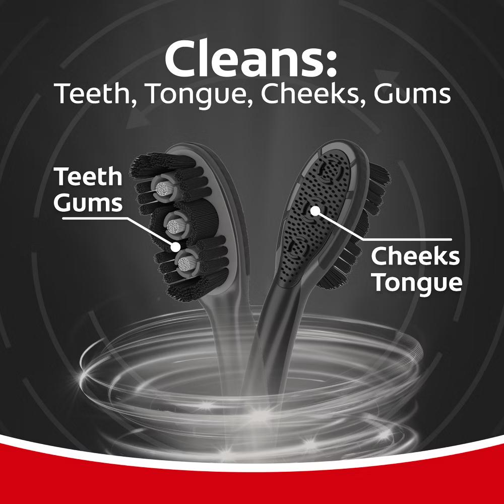 360 Vibrate Charcoal Battery Powered Electric Toothbrush - Soft - Black - Image 8