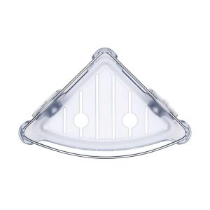 Stronghold Suction Corner Basket: Stainless Steel & Plastic Shower Organizer, Bath Storage