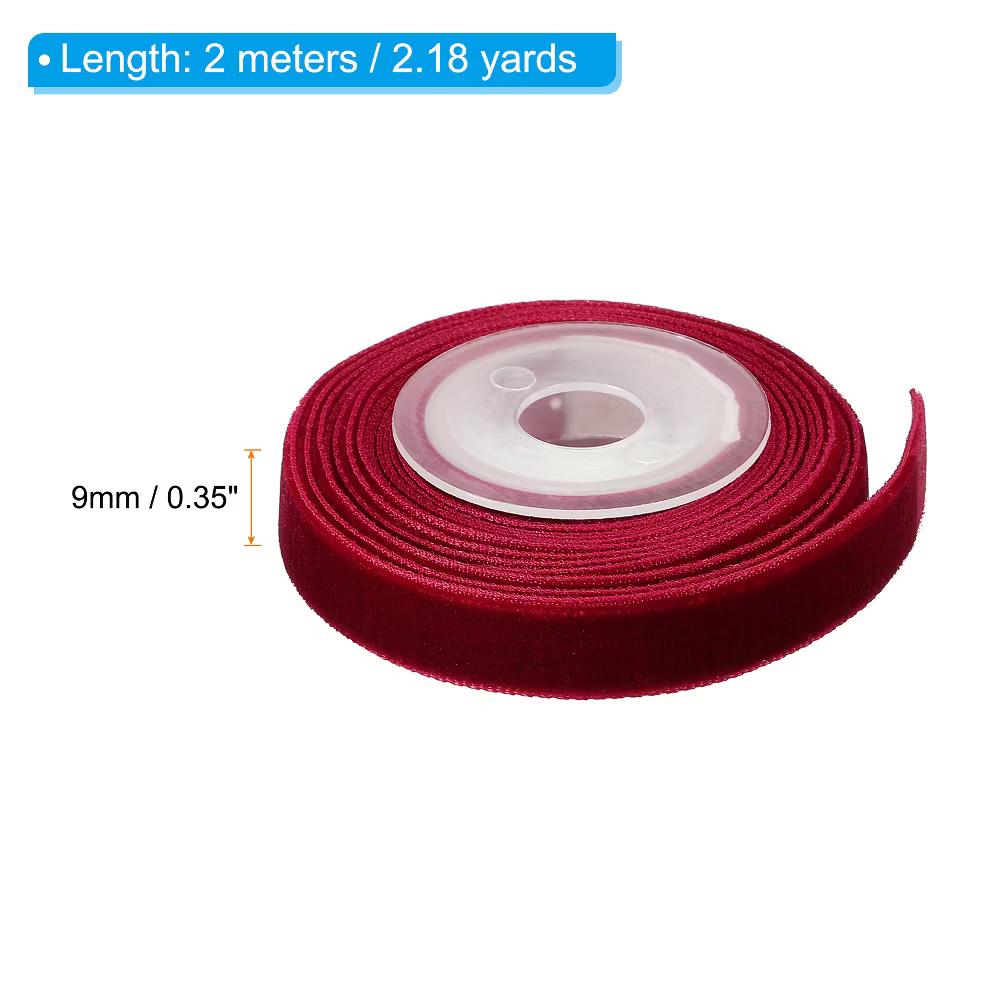 Velvet Single-Faced Vintage Soft Craft Decorative Wedding Ribbon 3 Pcs - Image 21