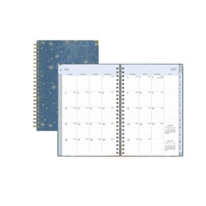 Blue Sky AY 2026-2027 Weekly/Monthly 5"x8" Planner Denim Stars Fabric Safety Wirebound