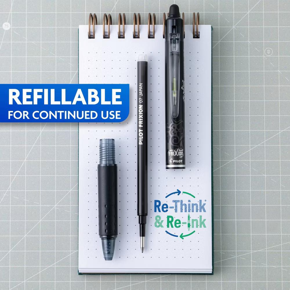 8pk FriXion Clicker Erasable Gel Pens Fine Point 0.7mm Black Ink - Image 5