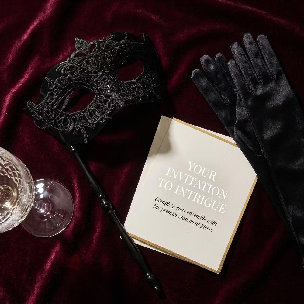 Handheld Masquerade Molded Venetian Plastic Eye Mask with Stick - Image 2