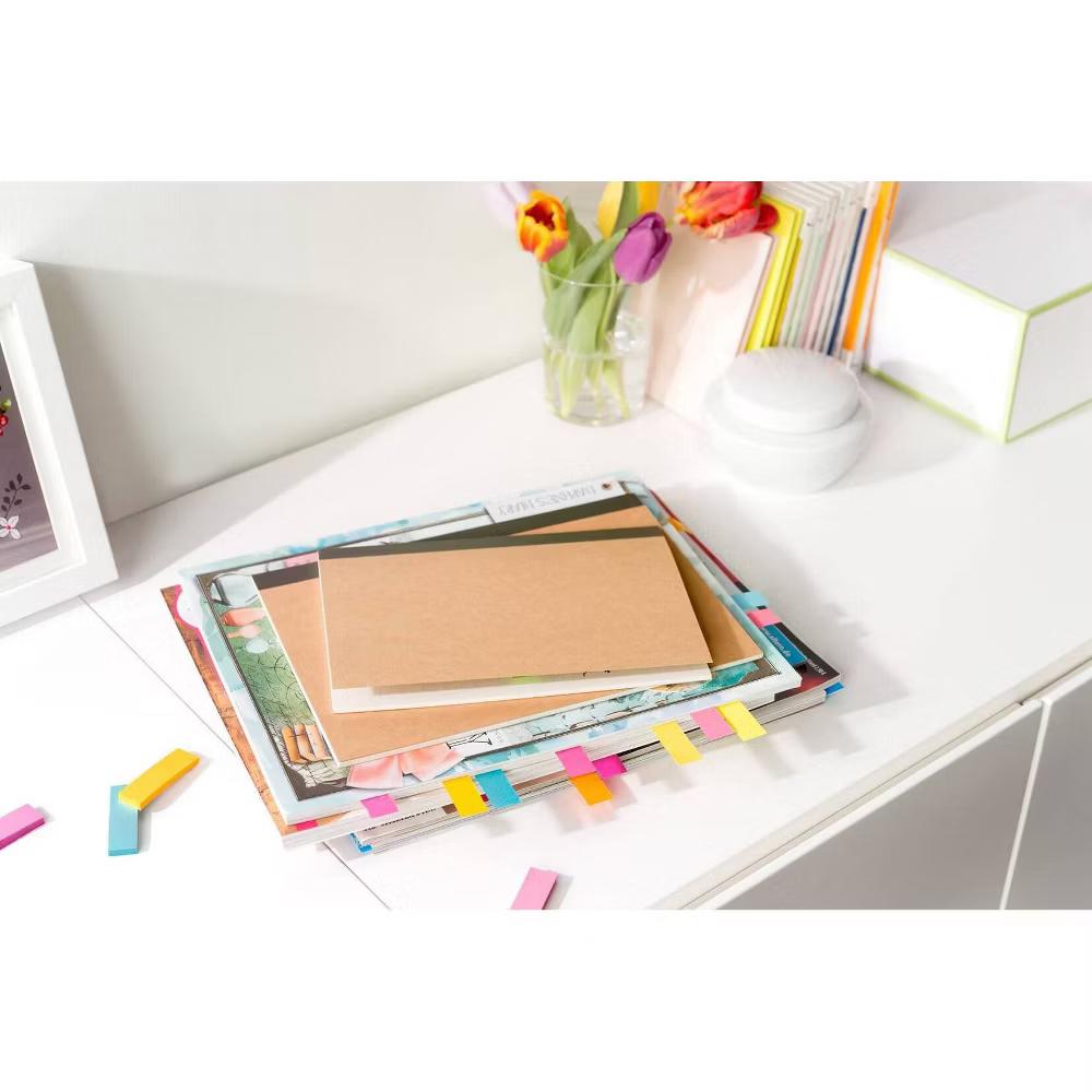 10pk 1/2"x2" Page Markers Assorted Bright Colors - Image 11