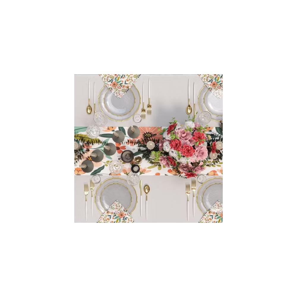 Trendables 40 Pieces Plastic Disposable Wedding Plates Set - 20 7.5" & 20 10" Thin & DelicateTinted Petals Plates with Rim - Image 58