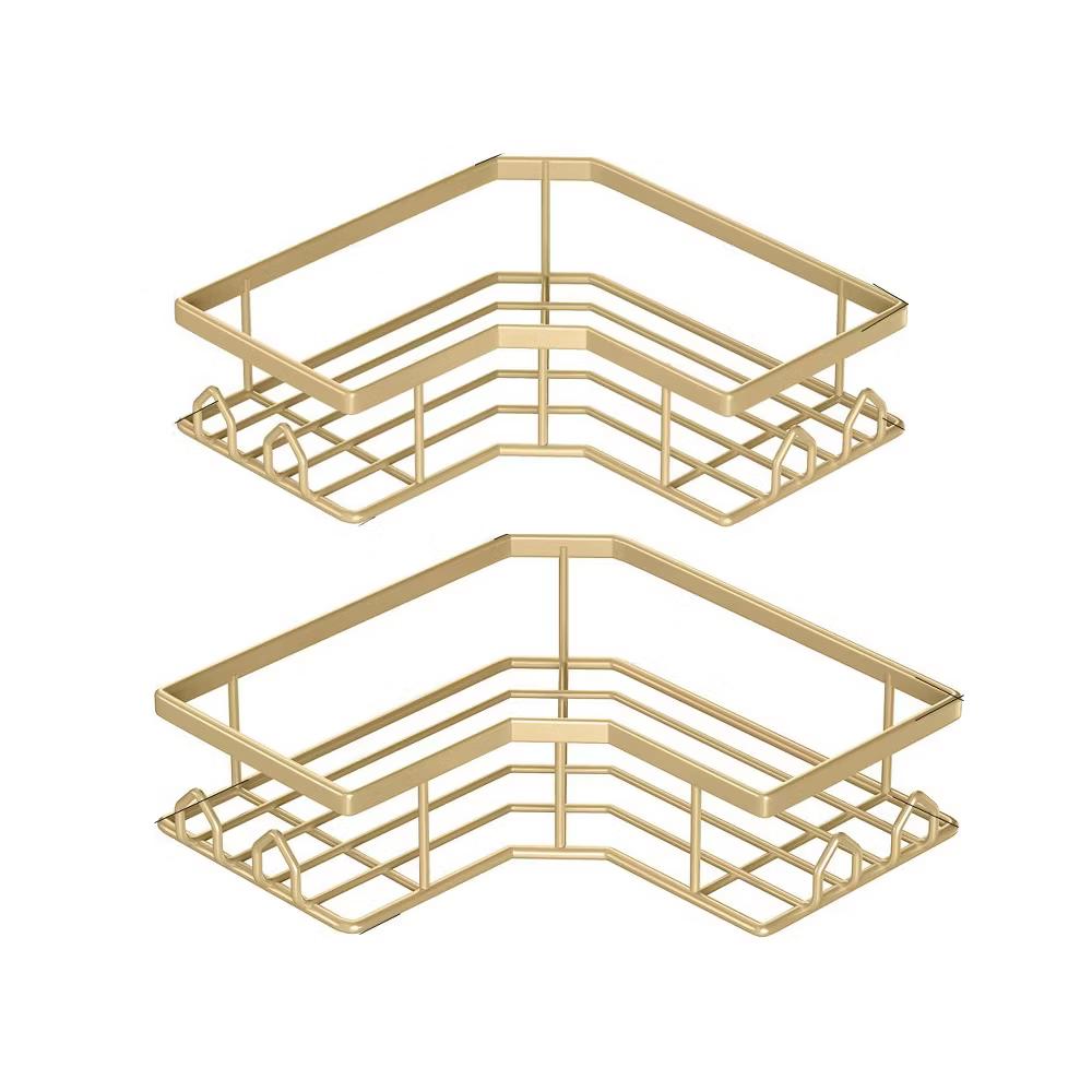 Dcolora Adhesive Shower Caddy 2 Pack Stainless Steel Corner Bath Shower Shelves - Image 8