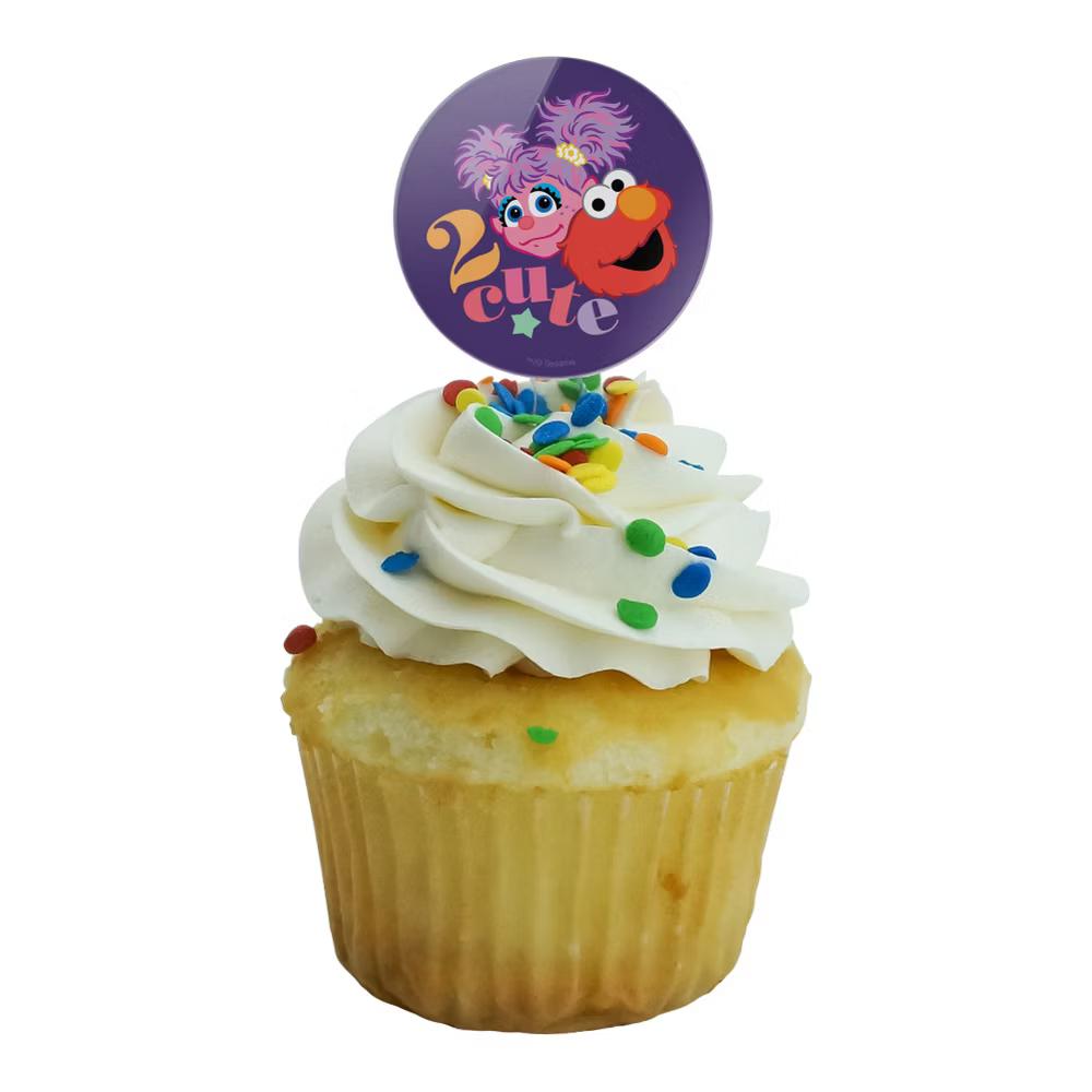Elmo and Abby 2 Cute Cupcake Picks Toppers Decoration Set of 6 - Image 4