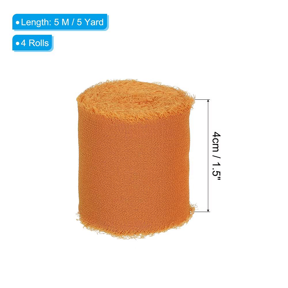 DIY Crafts Party Gift Wrapping Fringe Chiffon Silk Ribbon 4 Rolls - Image 15