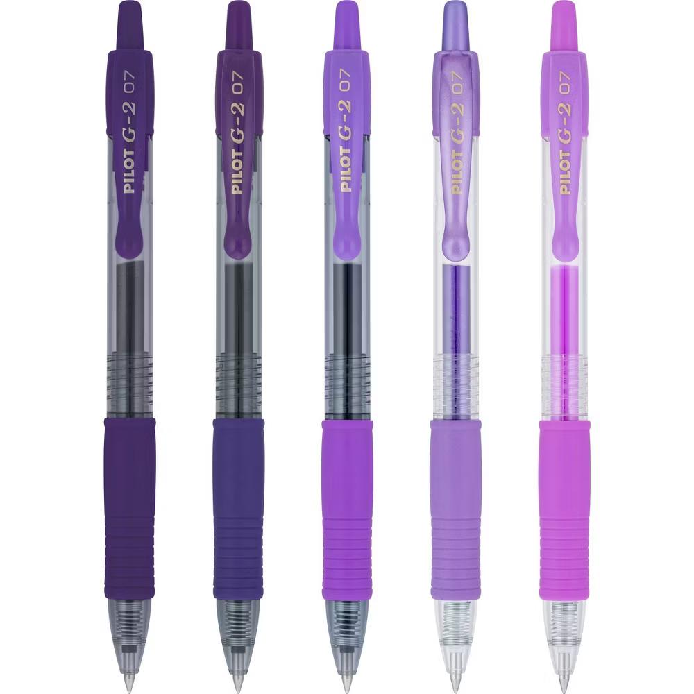 5pk G2 Boost Gel Pens Fine Point 0.7mm Assorted Purple Ink
