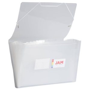 10" 15" 13 Pocket Plastic Expanding File Folder - Legal Size - Clear: Accordion Style, 100 Sheet Capacity