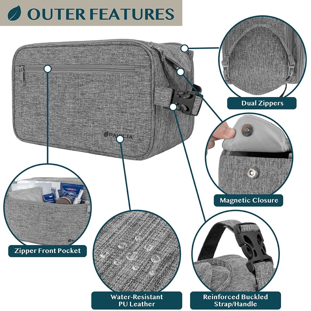 Toiletry Bag for Men, Travel Essentials Shaving Dopp Kit, Water Resistant Cosmetic Makeup Organizer Case - Image 34