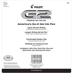 18pk G2 Gel Pens Fine Point 0.7mm Assorted Inks