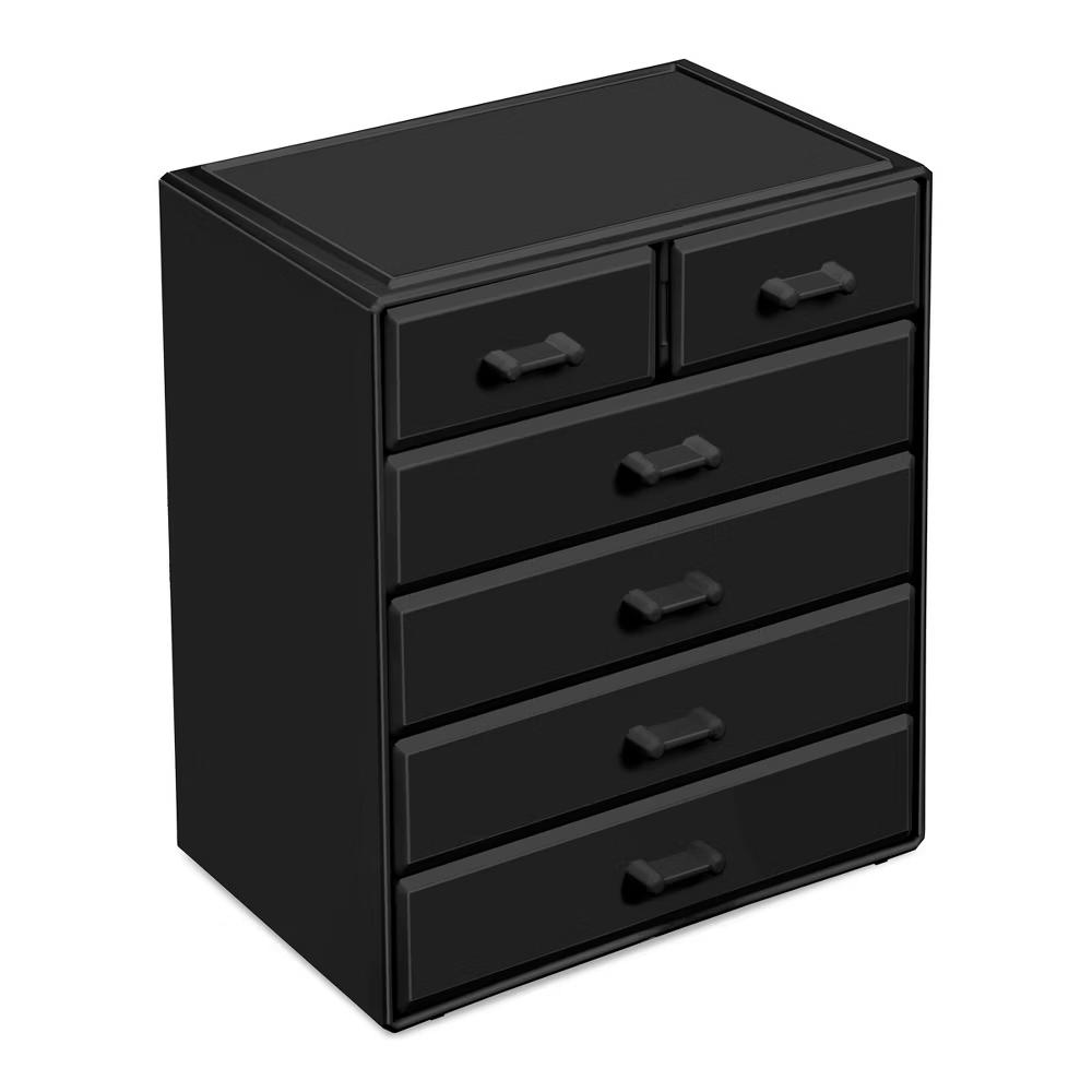 6 Drawer Makeup Organizer Case - Storage for Vanity, Bathroom, Dorm, Closet, and more -Large, 2 Small Drawers - Image 5
