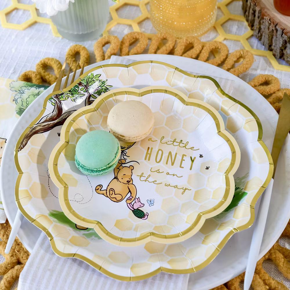 Honey Bear 78 Piece Party Tableware Set Baby Shower Party Decorations Plates & Napkins, Adorable Bear Baby Shower (16 Guests) - Image 5