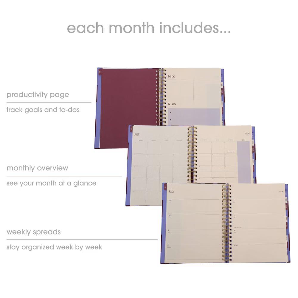 Pearhead 9.5"x11" 2026–2027 Weekly/Monthly Academic Planner with Stickers Purple/Maroon - Image 15