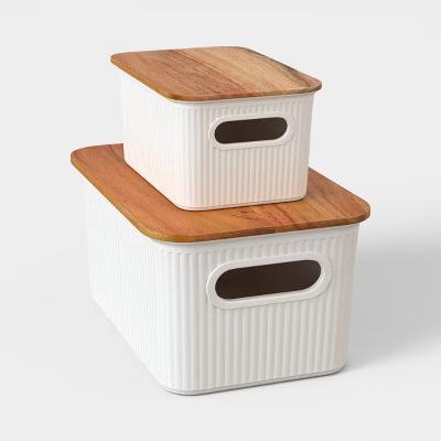 Desktop Storage Bins Set of 2 Cream - Image 2
