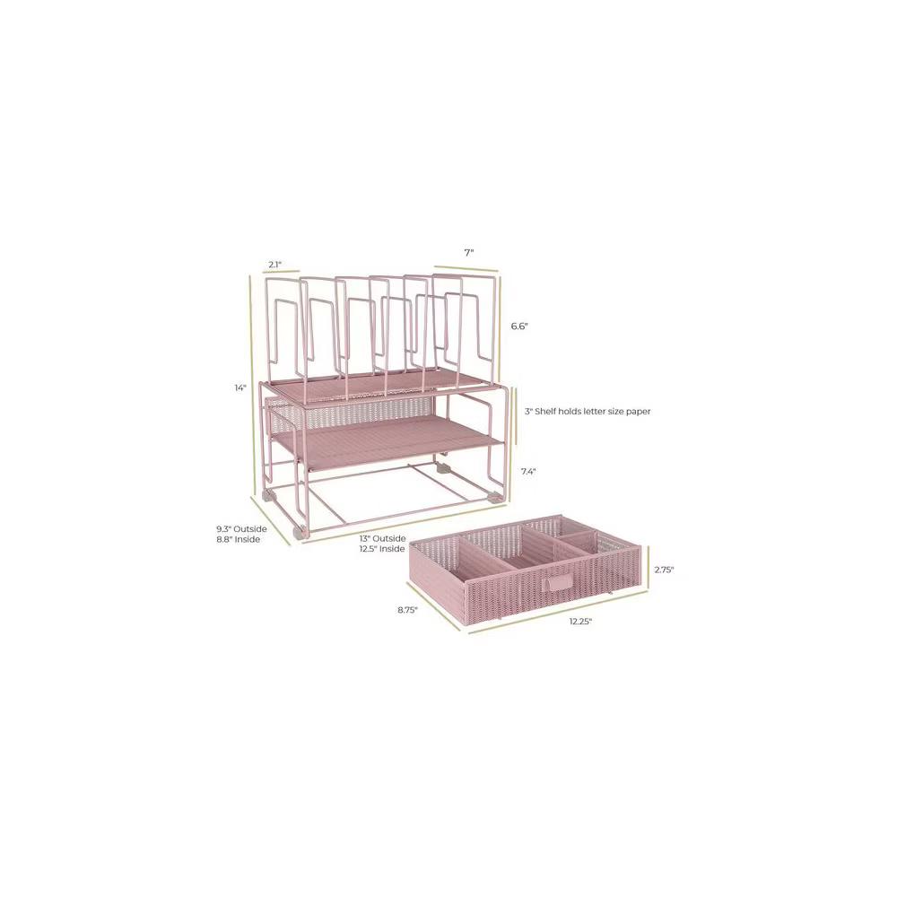 Blu Monaco Desk Organizer with File Sorters & Drawer - Image 29