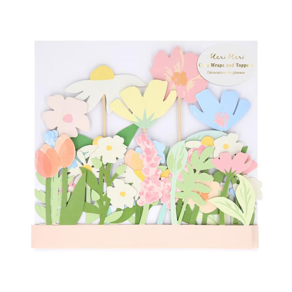 Flower Cake Wrap & Toppers (Pack of 7) - Image 5