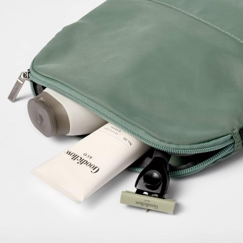 Travel Solid Zipper Toiletry Pouch - Image 5