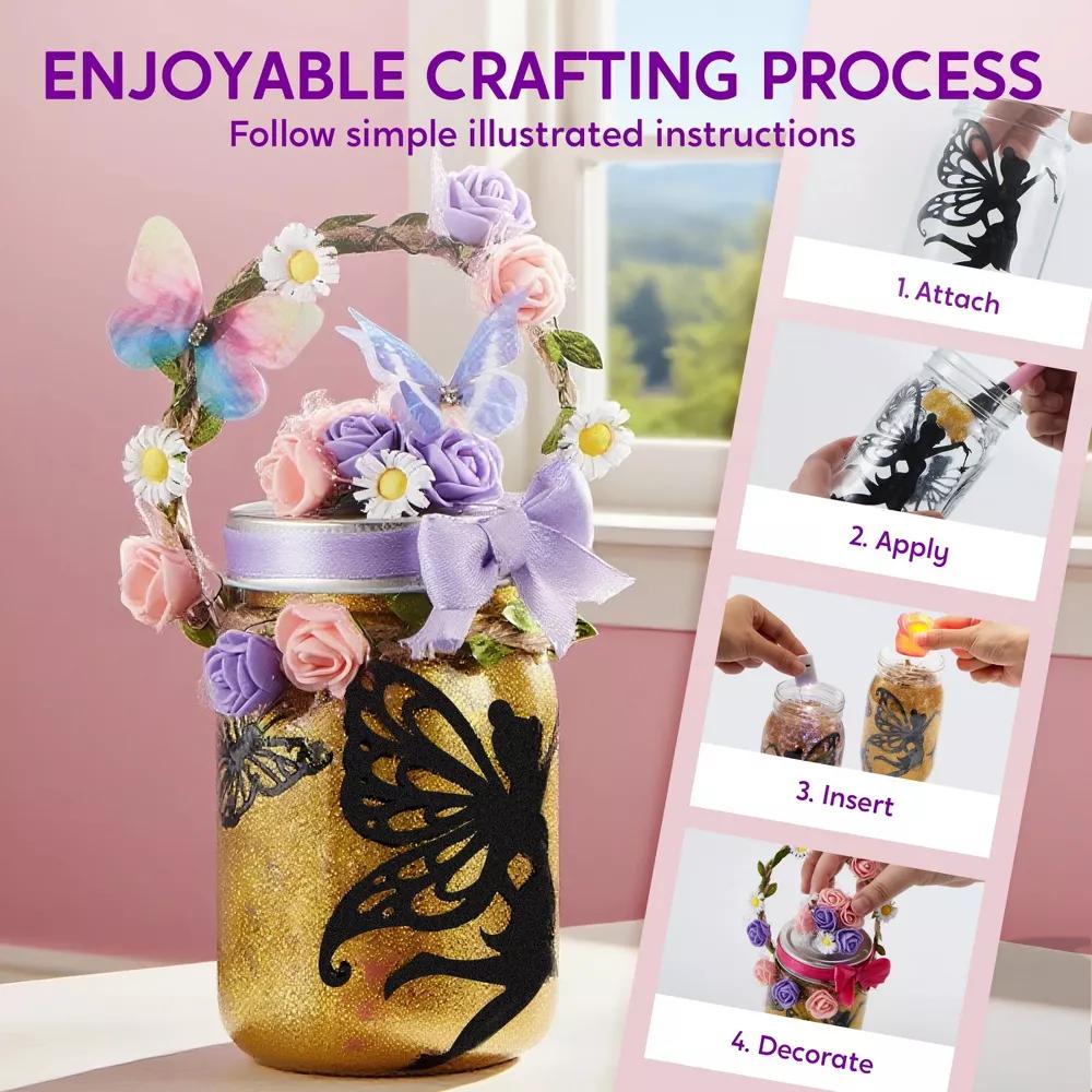 Fairy Lantern Craft Kit, 2-in-1 Rose Light & String Light for Kids, Arts and Crafts, DIY Art Kit, Ideal Gift for Girls Age 8 - Image 2