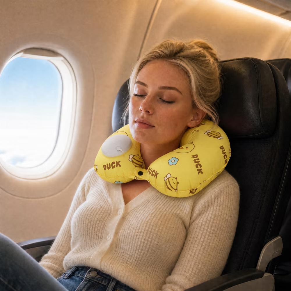 Ice Silk Inflatable Travel Pillow 1 Pc - Image 43