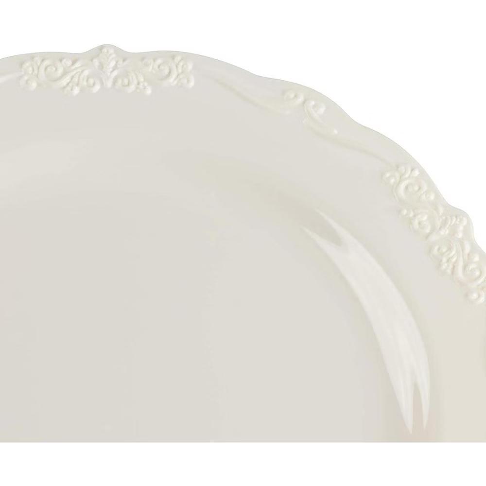 Juvale Cream Disposable Dinner Plates, 25-Pack, 10 In Vintage Plastic Plates for Weddings, Bridal Showers, Parties & Special Events - Image 6