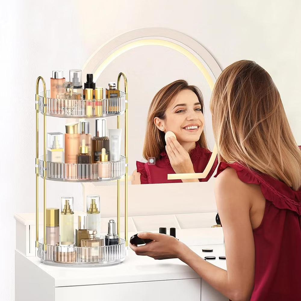 AEELLEEA 360° Rotating Makeup Organizer, 3 Tier Lazy Susan Cosmetic Storage for Vanity, Bathroom Countertop, Skincare & Perfume Holder - Image 9